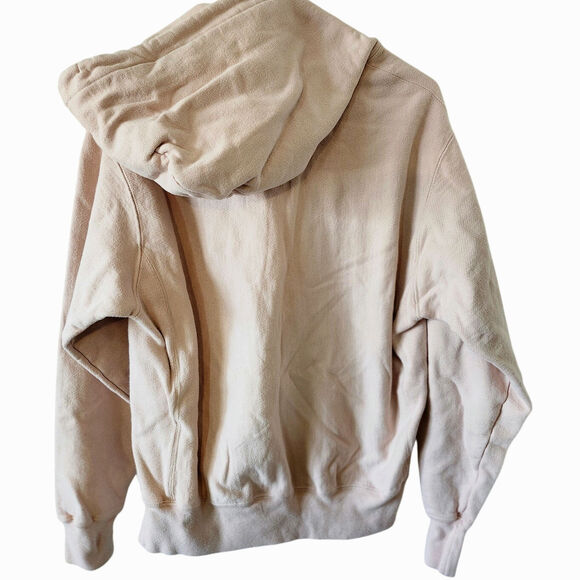 Champions Reverse Weave Medium Sweater Plush Pink Hoodie Front Pocket - Picture 2 of 9